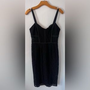 EXPRESS Black Piped Lace Sheath Knee Length Dress 4